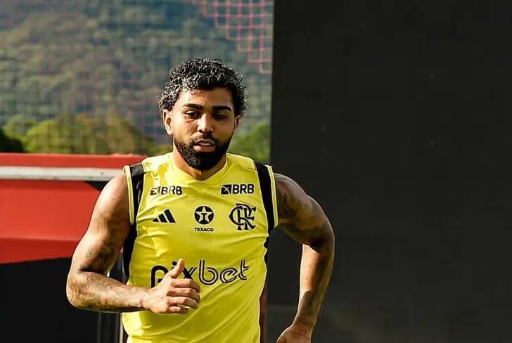 Gabigol em treino do Flamengo