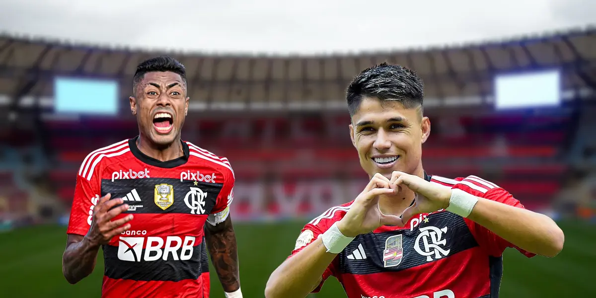 Bruno Henrique e Luiz Araújo, jogadores do Flamengo