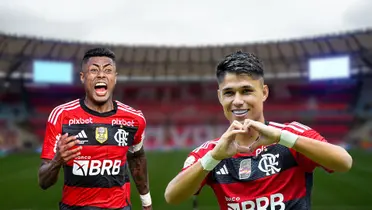 Bruno Henrique e Luiz Araújo, jogadores do Flamengo