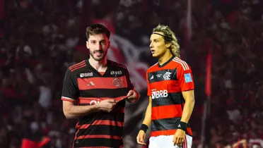 Matías Viña e David Luiz, jogadores do Flamengo