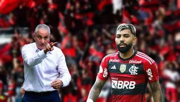 Tite, treinador do Flamengo e Gabigol, atacante do Mengão