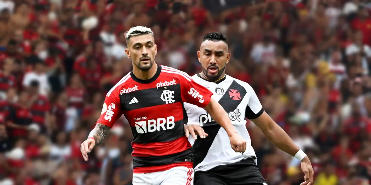 Arrascaeta, do Flamengo, enfrentando Payet, do Vasco