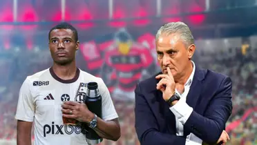 De La Cruz e Tite, meio-campista e treinador do Flamengo