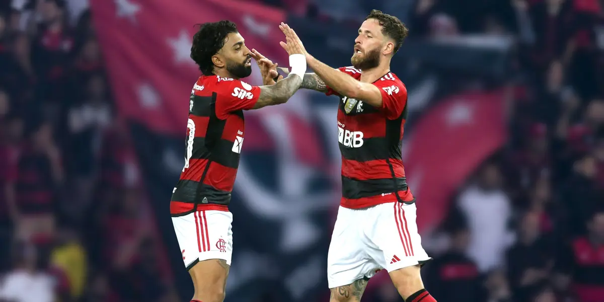 Gabigol e Léo Pereira, jogadores do Flamengo