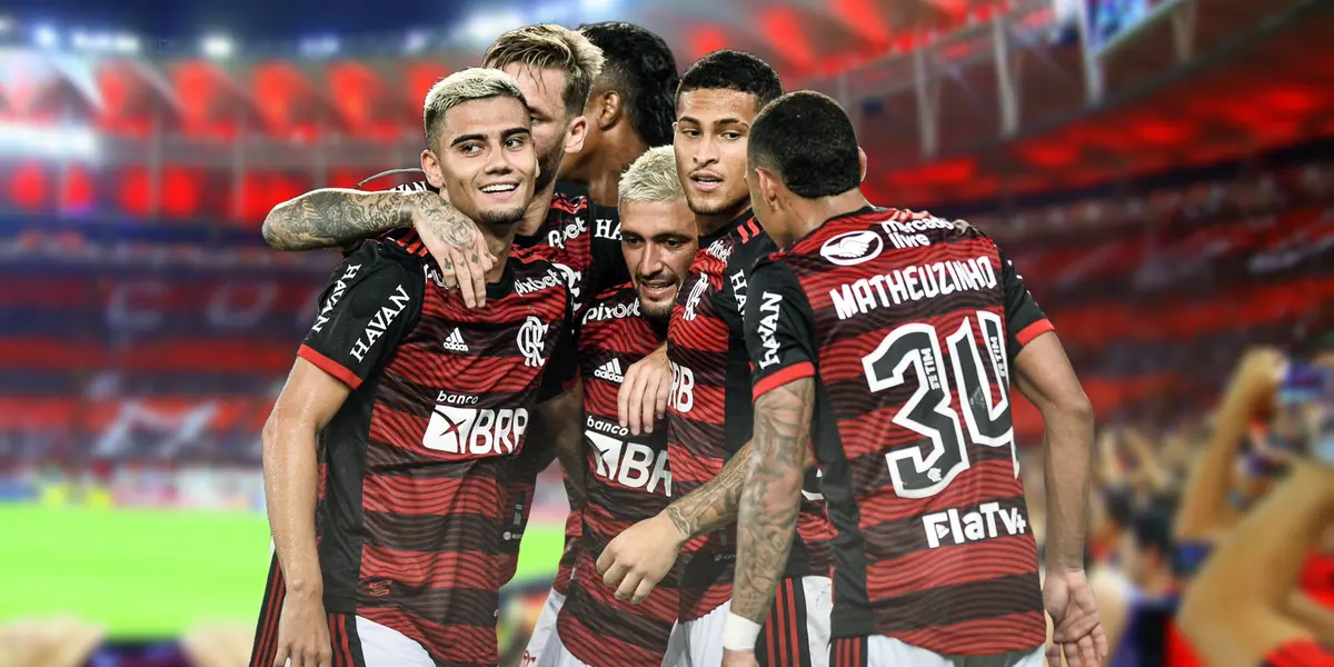 Jogadores do Flamengo reunidos