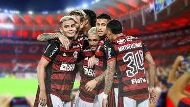 Jogadores do Flamengo reunidos