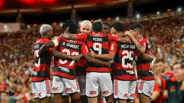 Jogadores do Flamengo reunidos