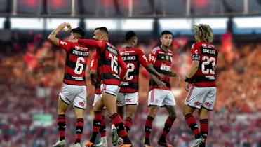 Jogadores do Flamengo reunidos