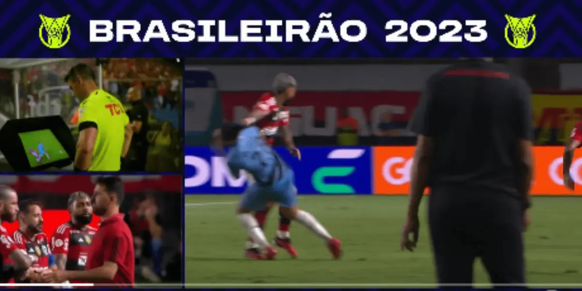 O jogador deixou o cotovelo no rosto do adversário e tomou vermelho direto