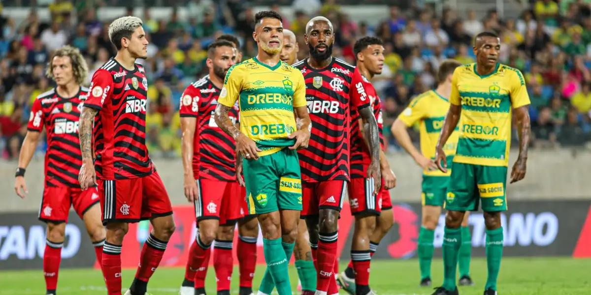 O jogador marcou e vai dando a vitória para o time rubro-negro