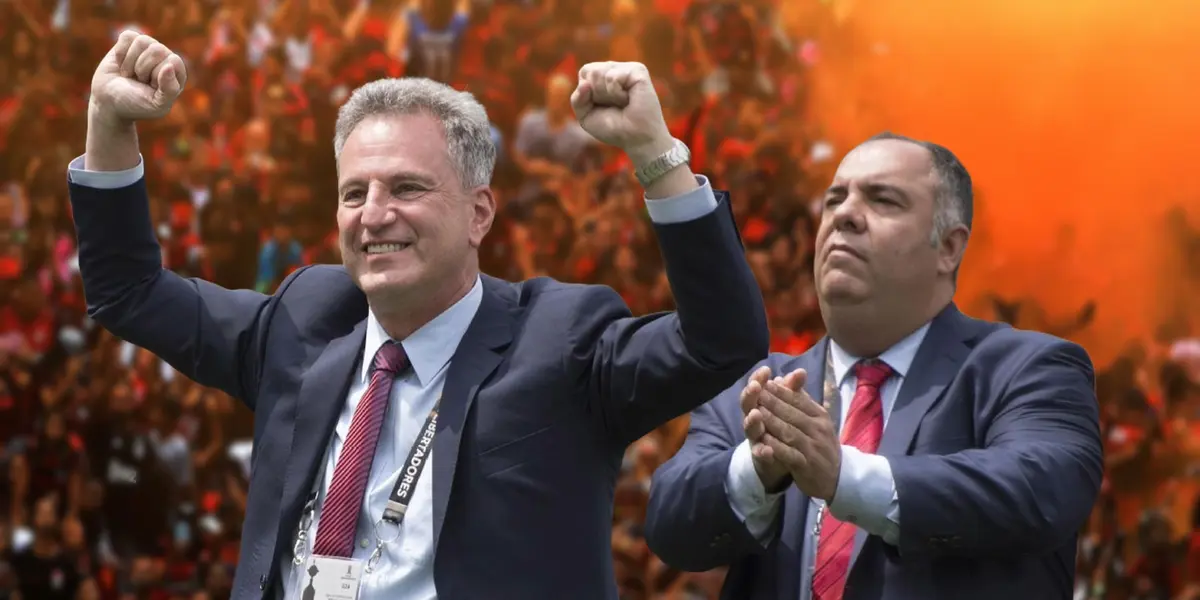 Rodolfo Landim e Marcos Braz, presidente e vice-presidente de futebol do Flamengo